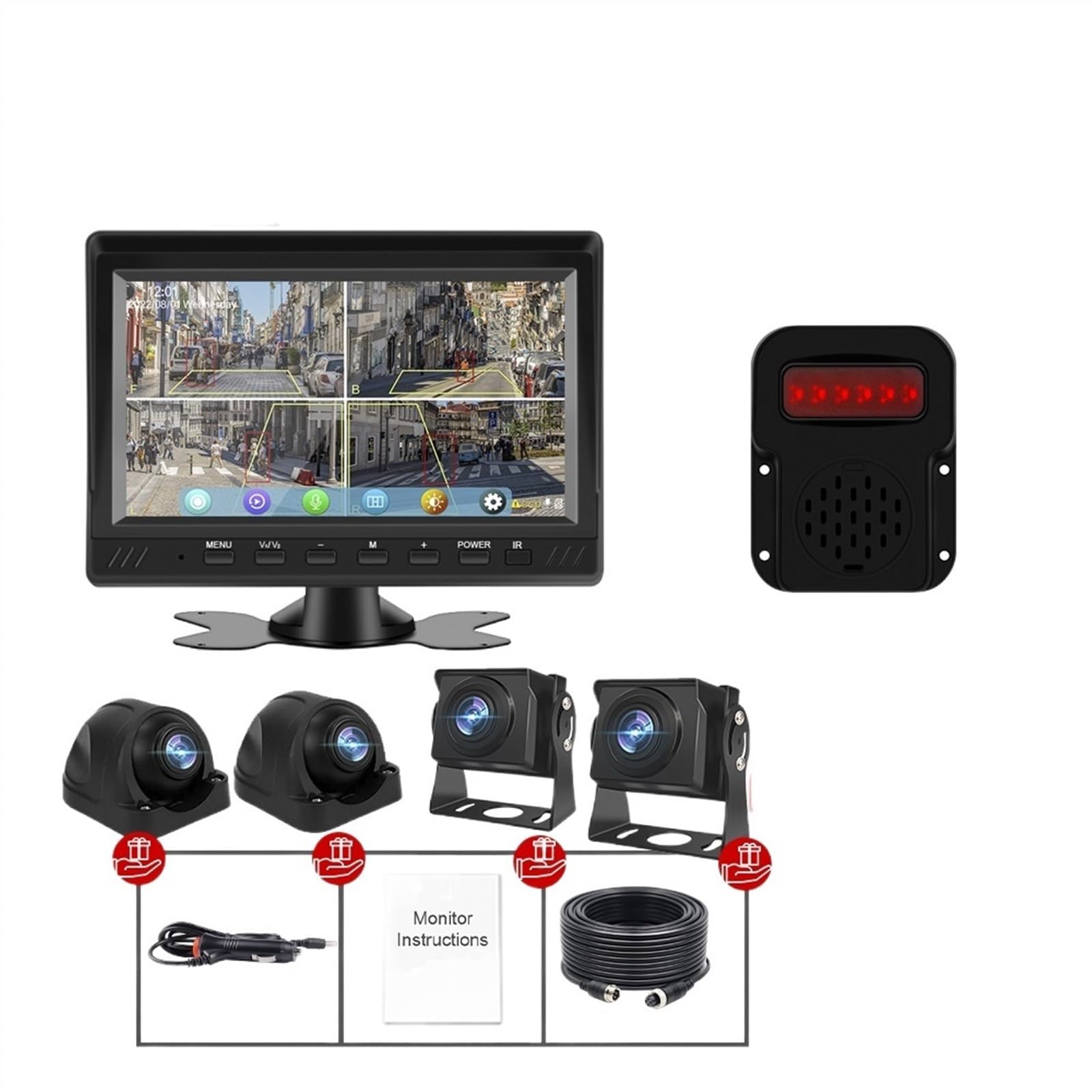 Amazon.co.jp: ドライブレコーダー 7インチ AHD 4CH トラックモニター