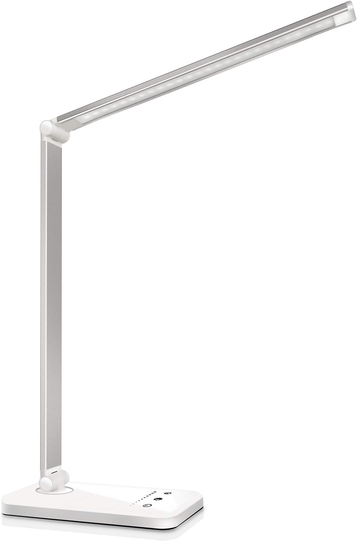 LED Desk Lamp, Eye-Caring Table Lamps, Dimmable Office Lamp with USB Charging Port, 5 Lighting Modes with 10 Brightness Levels, Touch Control