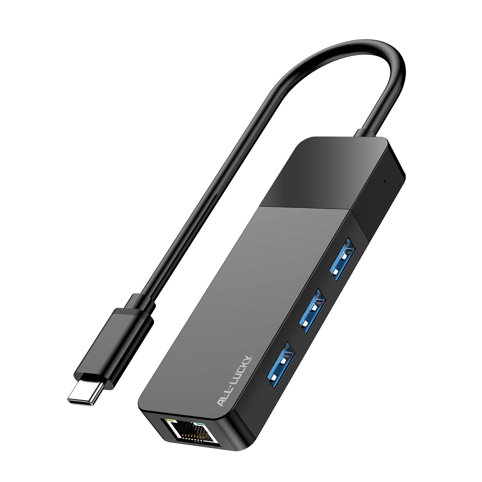 USB C to Ethernet Adapter, 3xUSB 3.0 and 1000M RJ45 Network Hub for Laptop | Type-C to RJ…