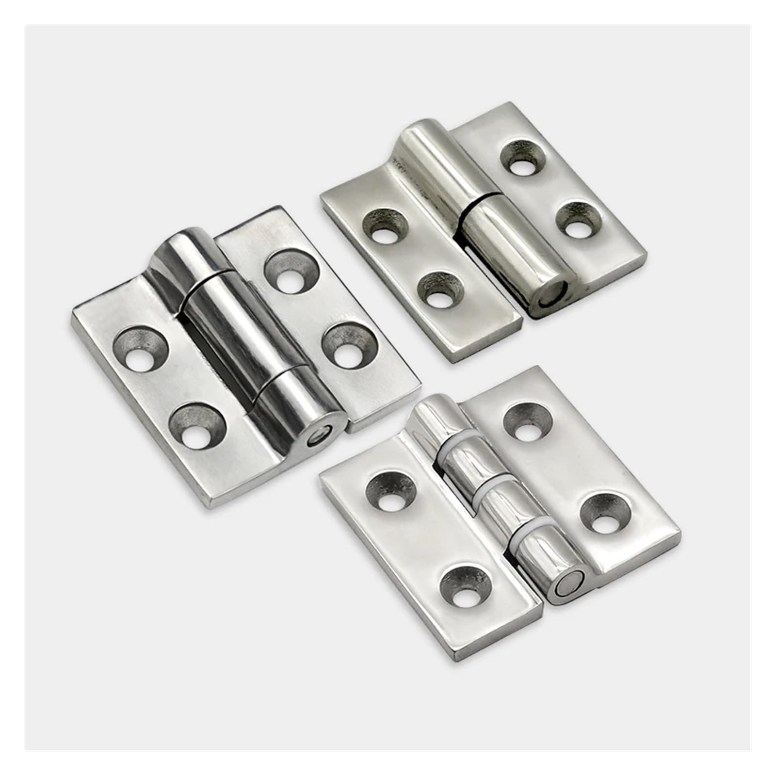 CLEUFWKO 1pcs Stainless Steel Thickened Hinge, Industrial Machinery Heavy Equipment Hinge Cabinet Door Folding Hinge CL064(Step holes)