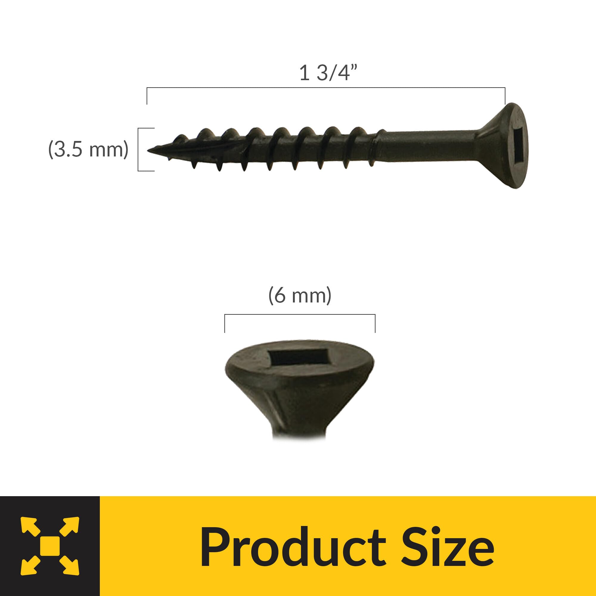 Brixwell SRW21441001 Zip R Screw, Flat Countersunk Head with Square Drive Pack of 1000