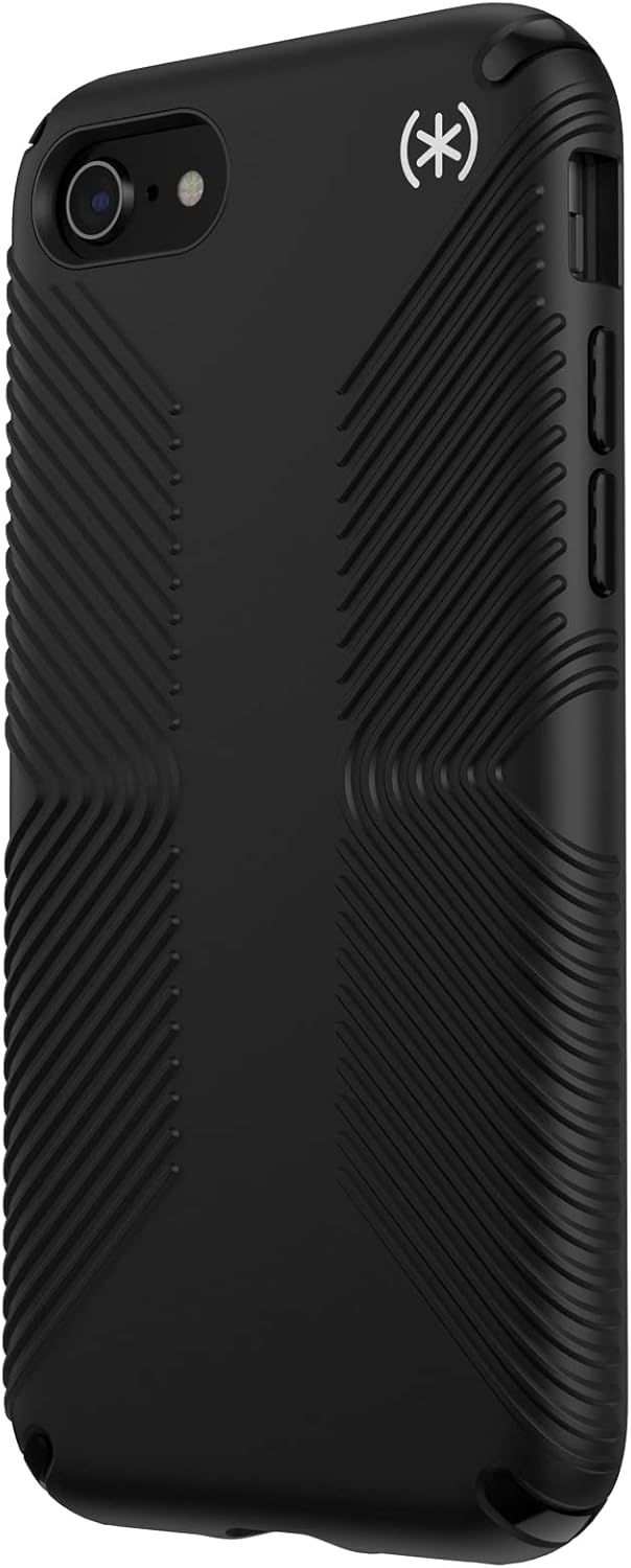 Speck iPhone SE Case - Drop Protection - Fits iPhone 8 & iPhone 7 & Phone SE (2022), iPhone SE (2020) - Scratch Resistant Cases - Slim with Extra Grip & Soft Touch Coating - Black Presido2