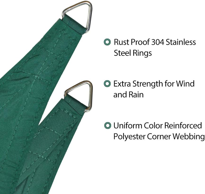 Alion Home © Waterproof Woven Sun Shade Sail - Forest Green (6' x 9' Rectangular)