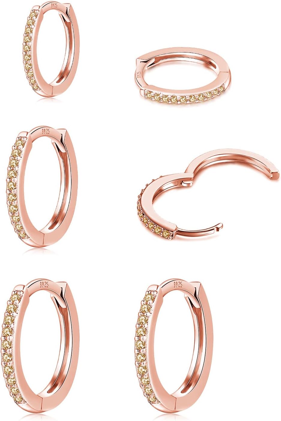Pairs Small Rose Gold Hoop Earrings For Women Rose Ecuador Ubuy