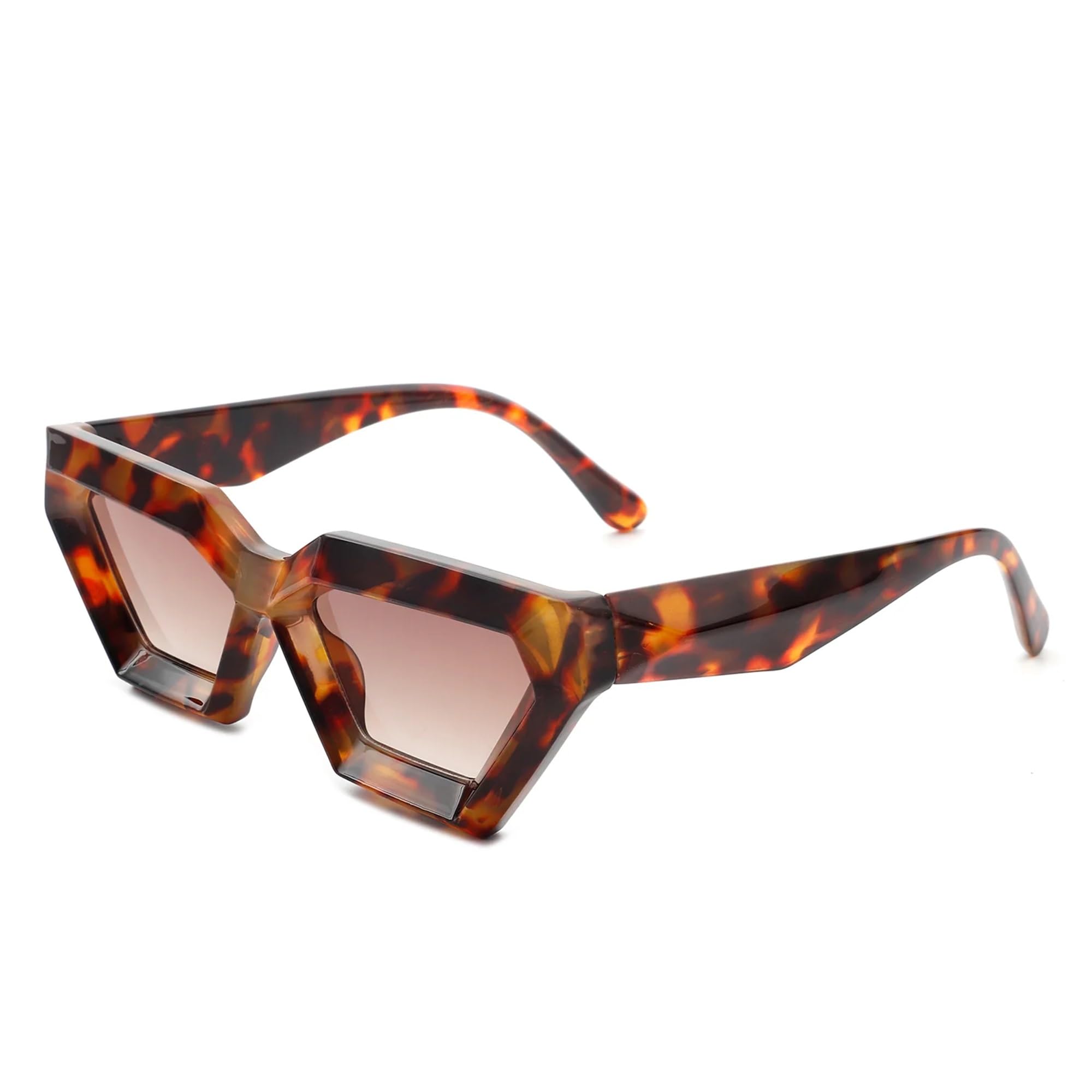 AUGEN Moderne Katzenaugen-Sonnenbrille, Kunststoff, Unisex, UV-400-geschützt, Größe M (179)