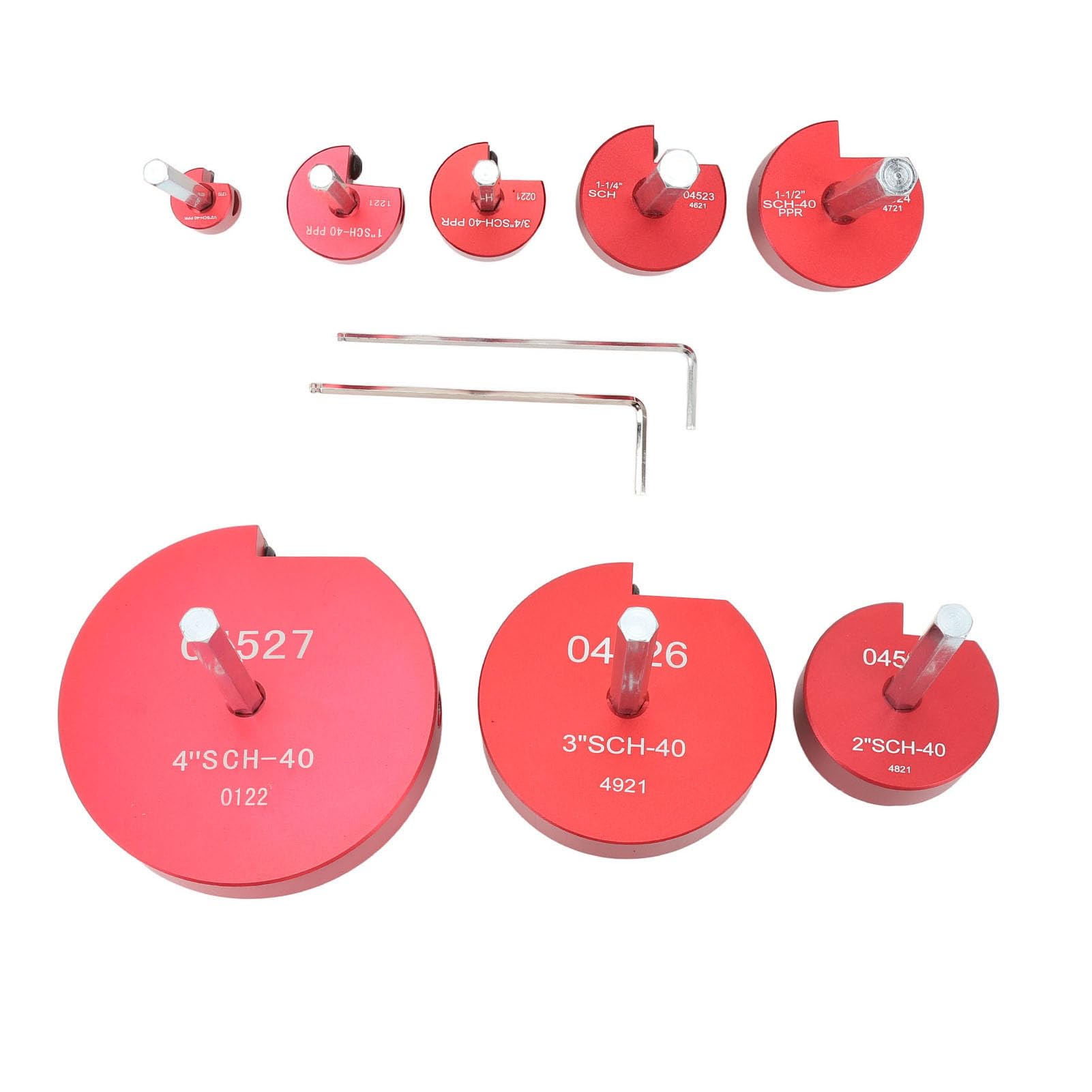 Denash Escariador de Tuberías, Kit de Montaje de Escariador de Tuberías de PVC para Líneas de Agua, Líneas de Drenaje, Herramienta de de de Plástico para Instalación de de Fontanería (8PCS)