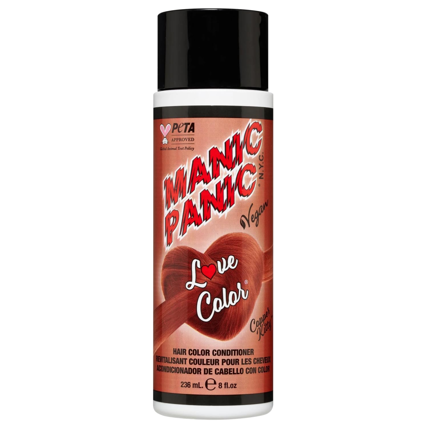 MANIC PANIC Medium Copper Color Depositing Conditioner - Love Color Hair Conditioner Keeps Hair Vibrant, Nourished & Refreshed - Formulated with Shea