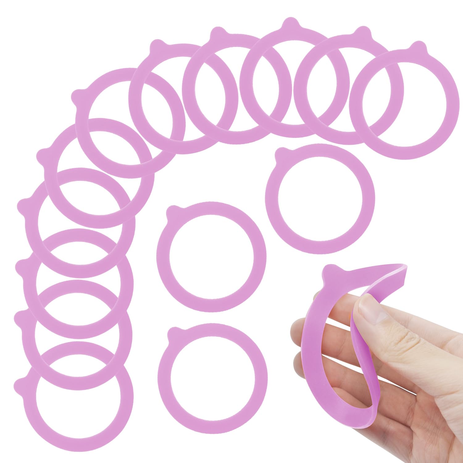 12 Pieces Silicone Replacement Gasket for Jars, Airtight Rubber Seals Rings for Glass Clip Top Jars, Leakproof Silicone Gasket Sealing Rings for Mason Jars, Elastic and Fits Most Sizes (Purple)