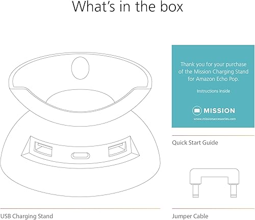 Miniatura 6 de Made for Tienda Stand with USB-C and USB-A charging ports for Echo Pop (2023 Release)