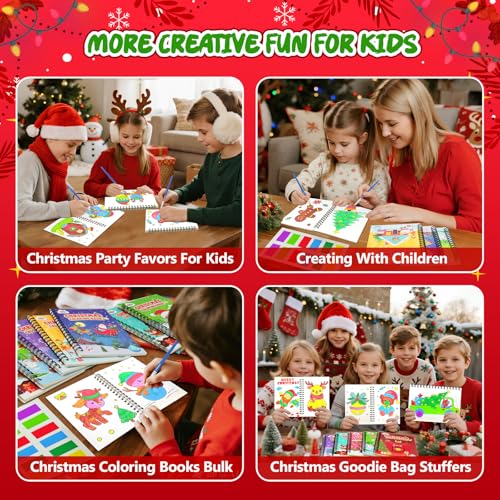 Image of ZMLM 24 Pack Christmas Coloring Books - Birthday Party Favors for Kids 4-8