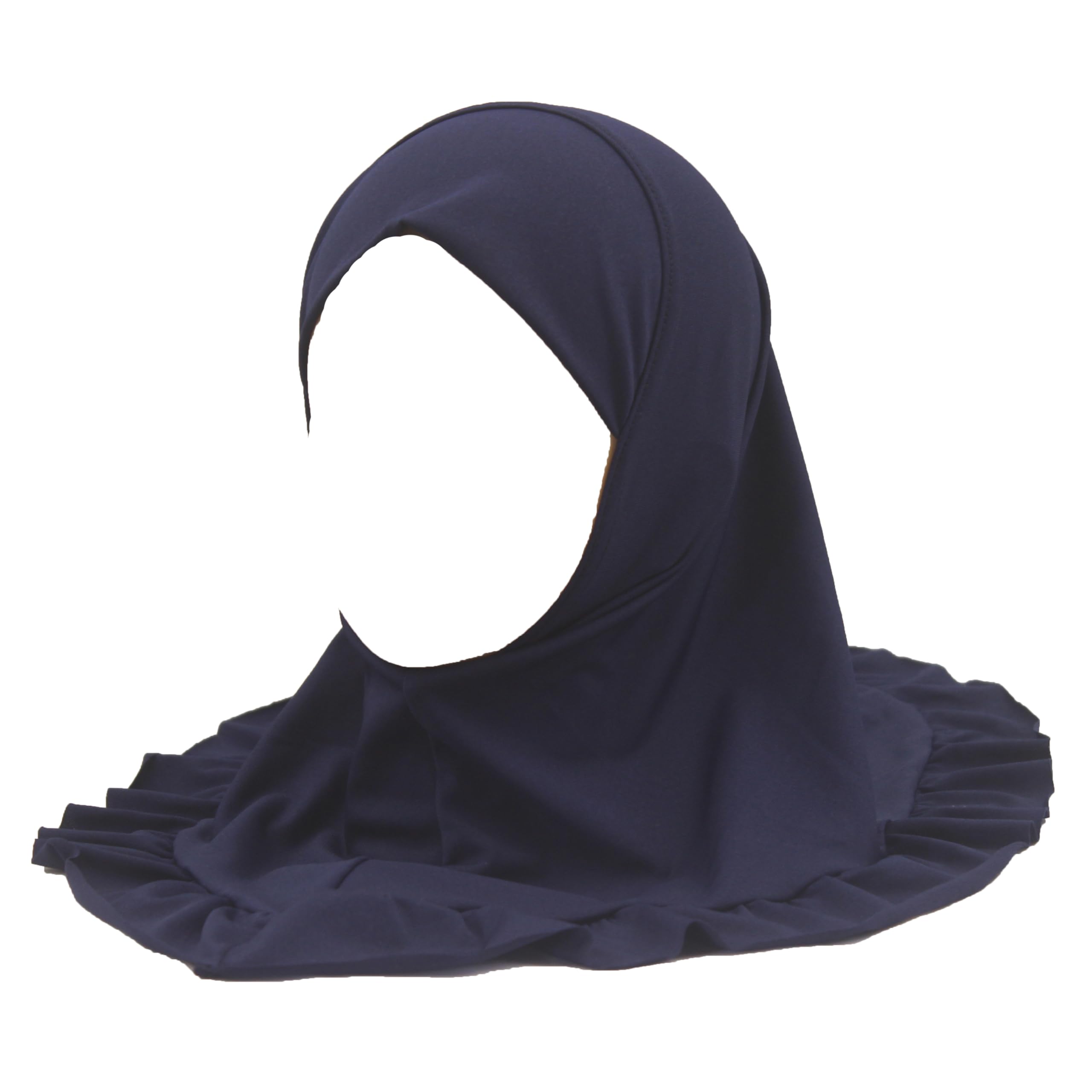 Hijab Scarf Girls Kids Ruffle Lotus Leaf Hijabs Solid Color Head Scarfs for Baby