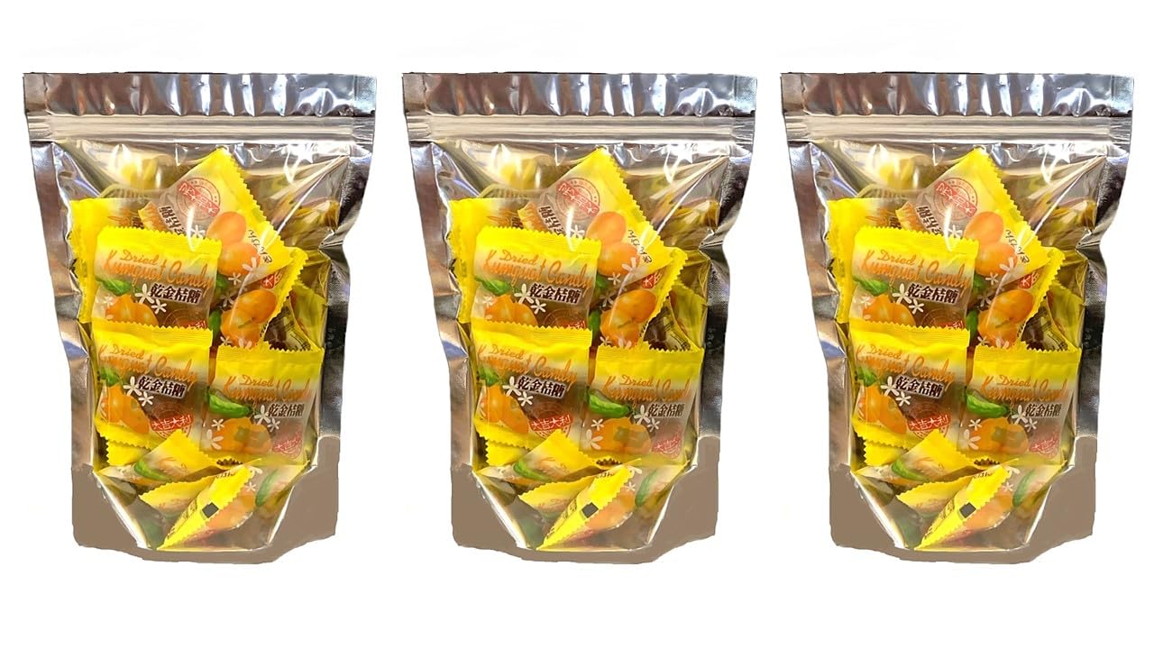 3 Packs - Dried Kumquat Candy Half Pound per Bag or 8 Oz per Bag - Made in Taiwan