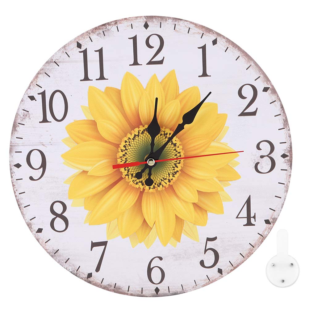 plplaaoo Orologio da parete Moo di girasole in stile elegante Materiale per la tavola a densità durevole per la lettura chiara per la decorazione 'ufficio del soggiorno 30 cm
