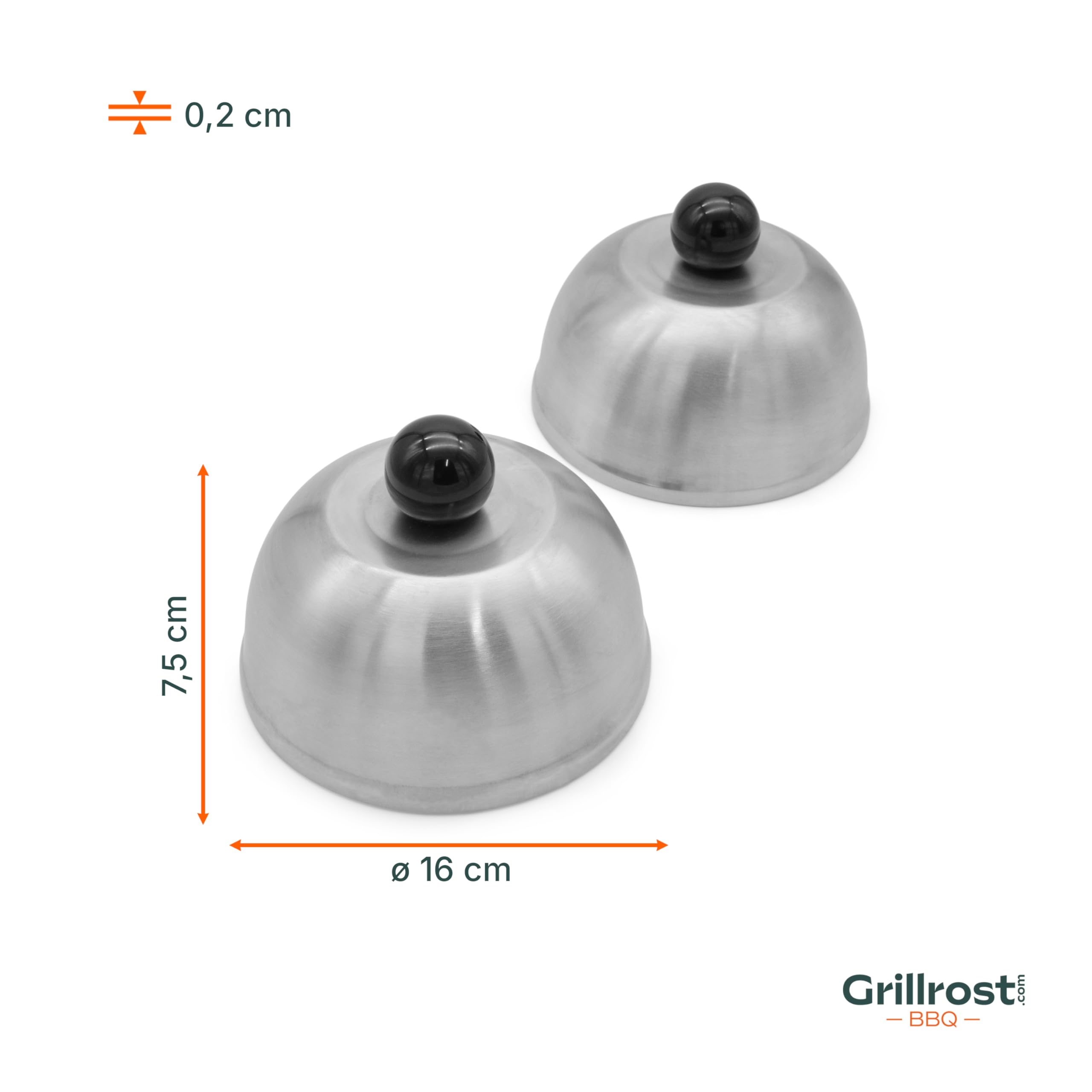 Grillrost.com Das Original Burgerglocke Doppelpack - Lass den Käse Schmelzen!