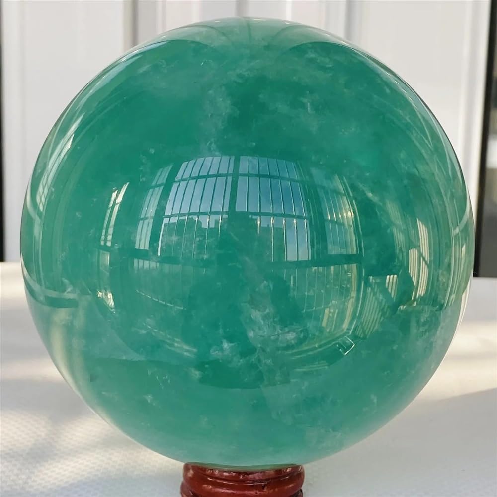 SHFTQXSLAT Beautiful Green Fluorite Ball Quartz Crystal Sphere Ornaments (Size : 1500-1600g)