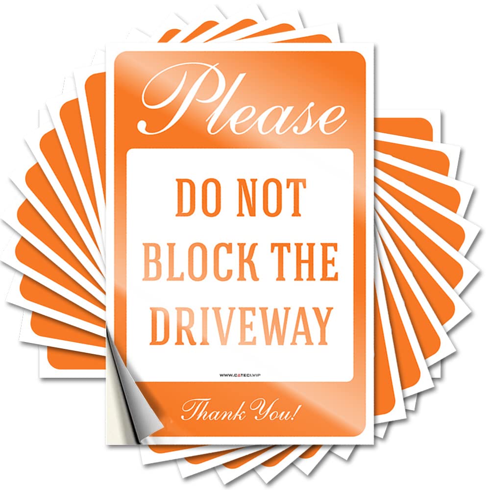 Tattoos Fuzzy Vinyl Decals, Fall Door Decor Waterproof Decor Stickers for Water Bottle | Please Do Not Block The Driveway Thank You Sign, No Parking Perfect for Truck Laptop Decor(12X18CM)