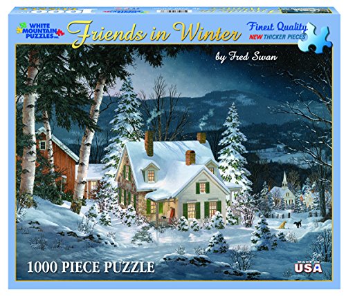 White Mountain 470 Puzzles Friends In Winter - 1000 Piece Jigsaw Puzzle thumb #1