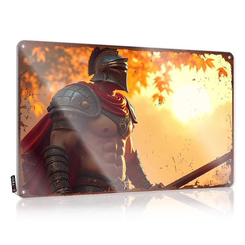Fzfn Colour Decorative Vintage Wall Art, Kitchen Sets Ideas Roman Warrior At Sunset: Strength And Valor | Farmhouse Balcony Decor(30X40cm)