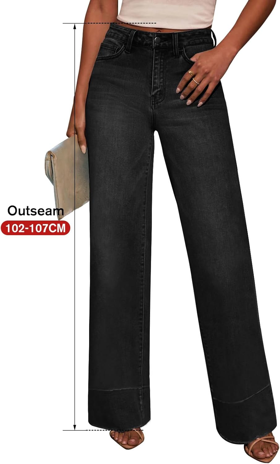 KUNMI Jeans for Women Wide Leg Baggy High Waist Boyfriends Straight Leg Stretchy Denim Pants Trendy Fall 2025