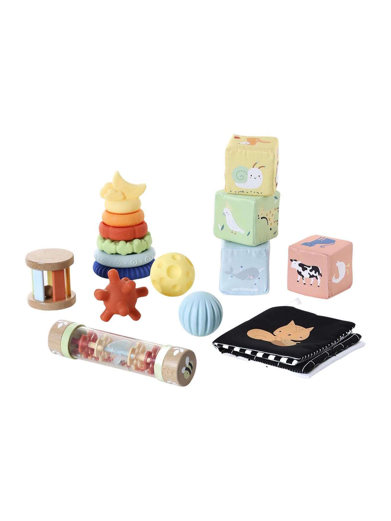 VERTBAUDET Coffret 6 Jouets d'éveil – Essentiels dès la Naissance Multicolore TU
