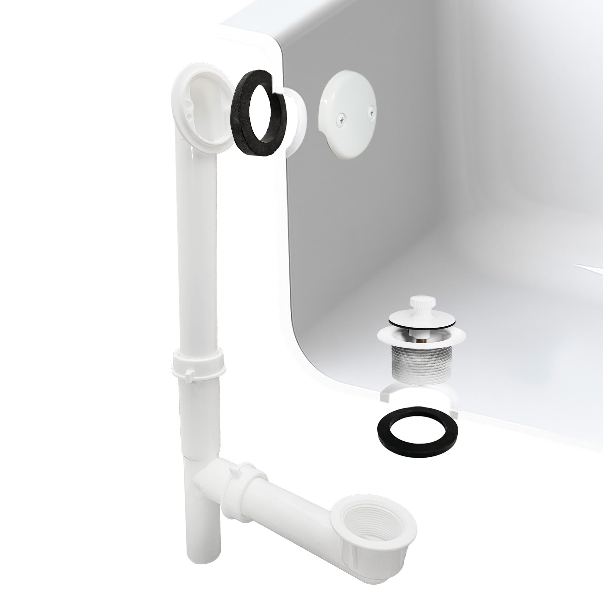 Westbrass 594244-50 Baño Drenaje Assy, Revestimiento en Polvo Blanco