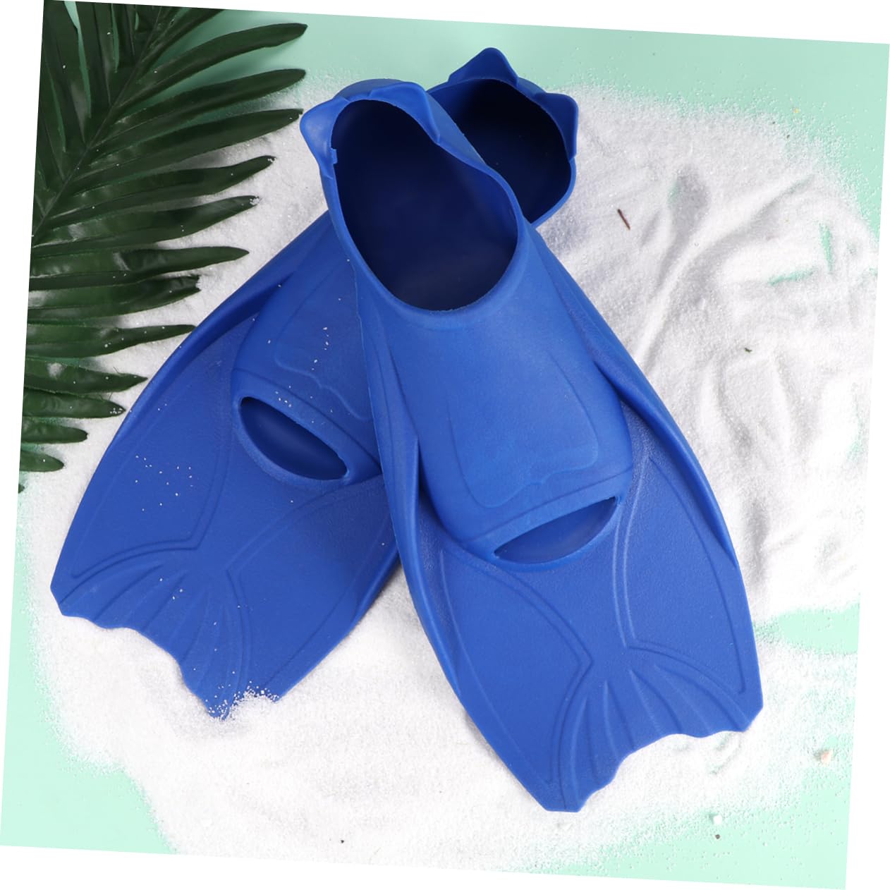 Mikikit 1 Pair TPR Snorkeling Fins for Adults Portable Blue Diving Flippers Xs Comfortable Fit for Swimming Snorkeling Durable Hydromechanical Design