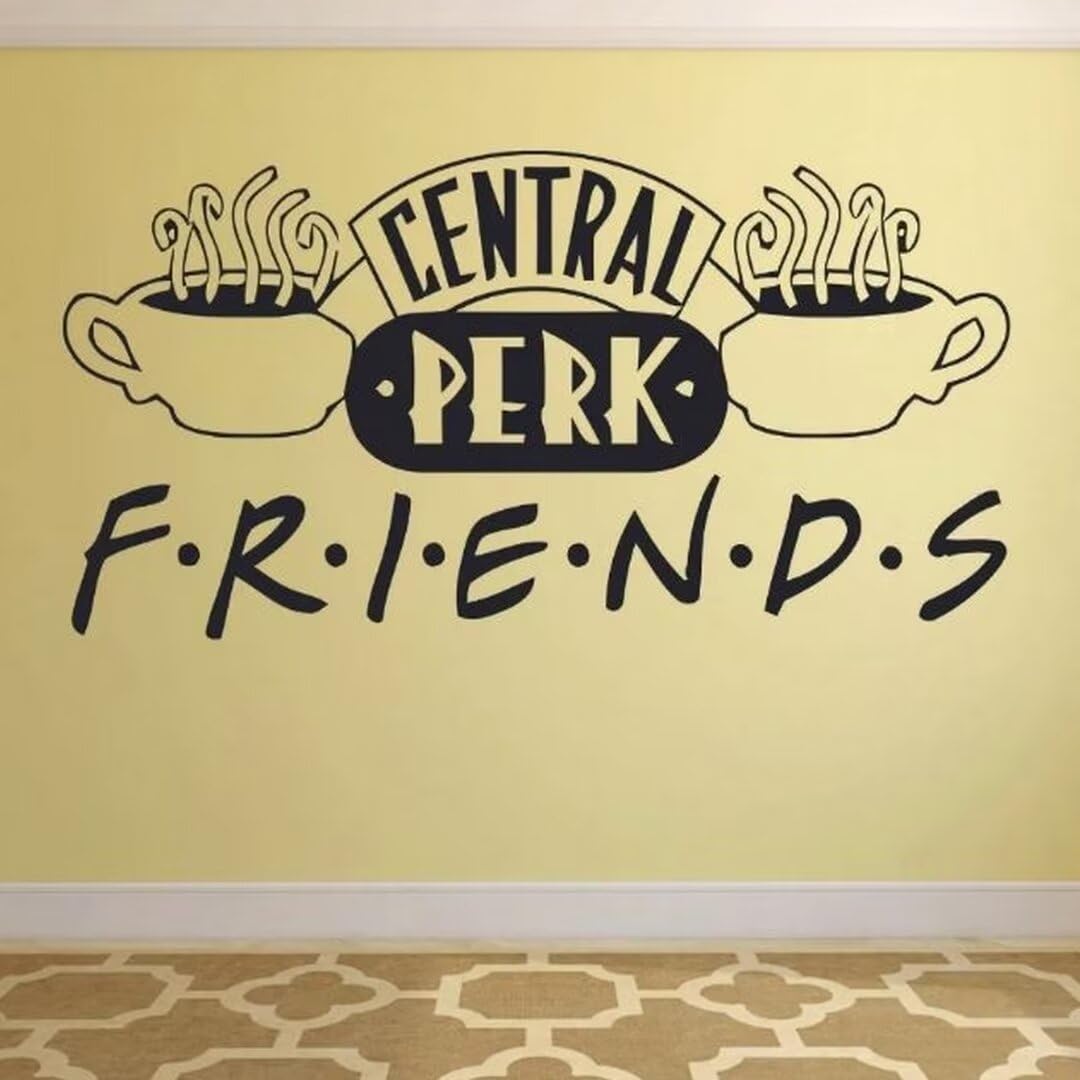 Logo Wall Decal Central Perk Friends TV Show Door Window Vinyl Sticker Bedroom Living Room House Interior Decor Words Mural 42X85CM