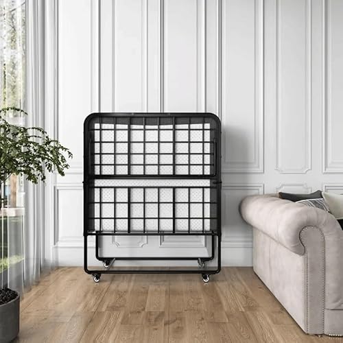 NSUQOA JSEIAJB Folding Bed with 5" Memory Foam Mattress Twin Guest Bed with Headboard Portable Rollaway Bed with Sturdy Frame - Image 3