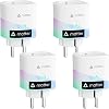 meross Matte WLAN Socket with Power Consumption 16A Smart Socket with Electricity Meter for Balcony Power Plant Works with Apple Home Alexa and Google Home Voice Control Remote Access 4 Pieces