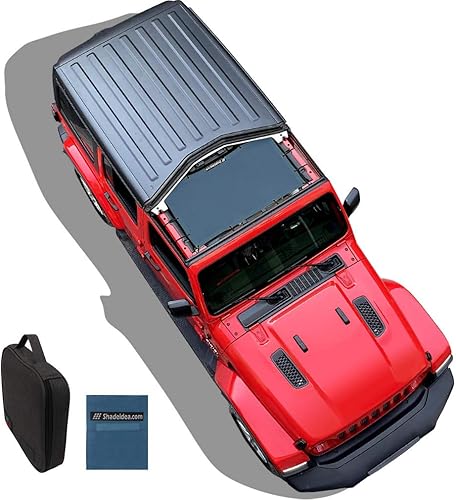 Miniatura 85 de Shadeidea - Parasol para Jeep Wrangler JL Unlimited (2018-2023) de 2 puertas y 4 puertas frontales, pantalla de malla negra para parasol JLU SAHARA