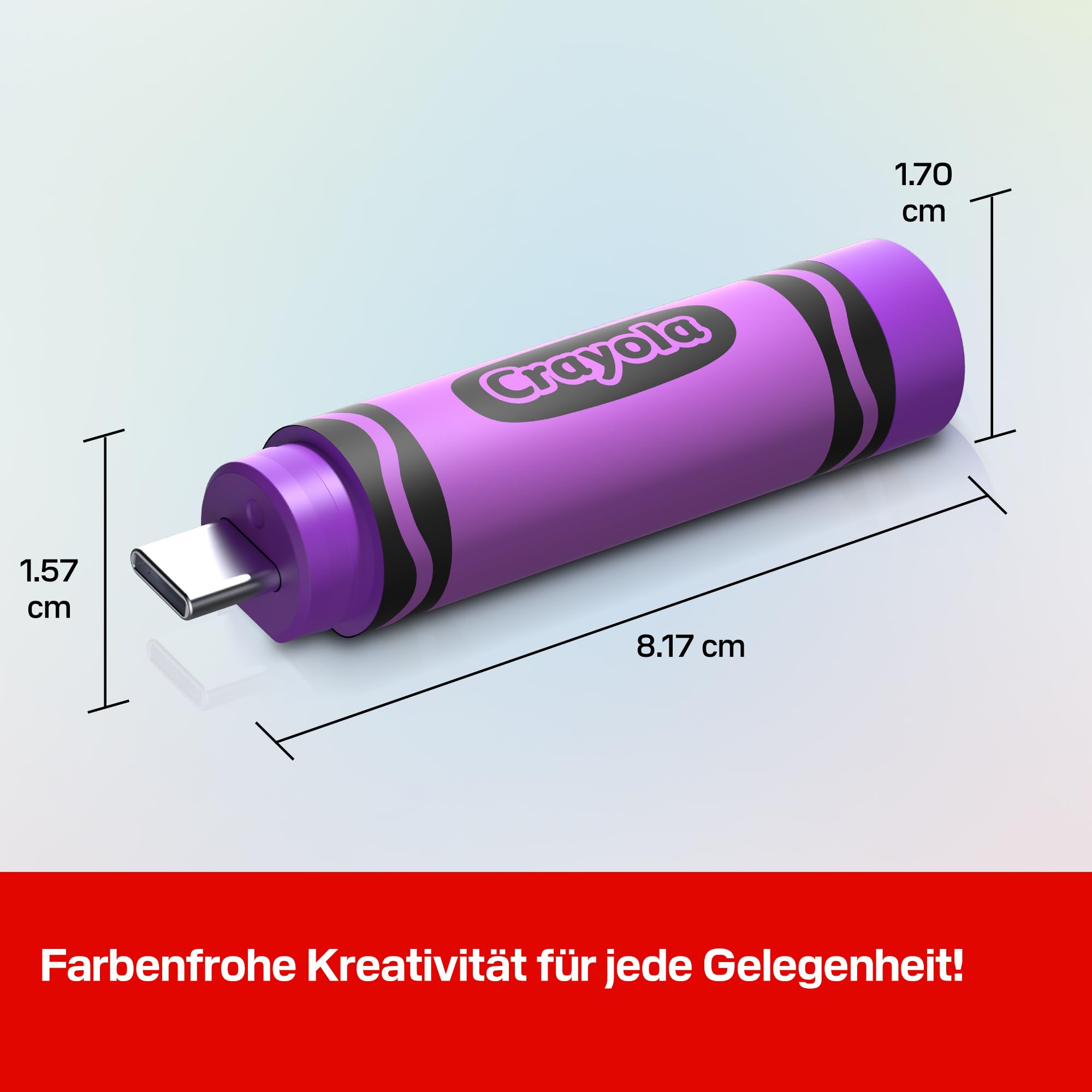 SANDISK Crayola USB-C Flash-Laufwerk 128 GB (bis zu 300MB/s lesen, USB 3.2 Gen 1, SANDISK app, für Smartphones, Tablets oder Computern mit Anschluss) Vivid Violet