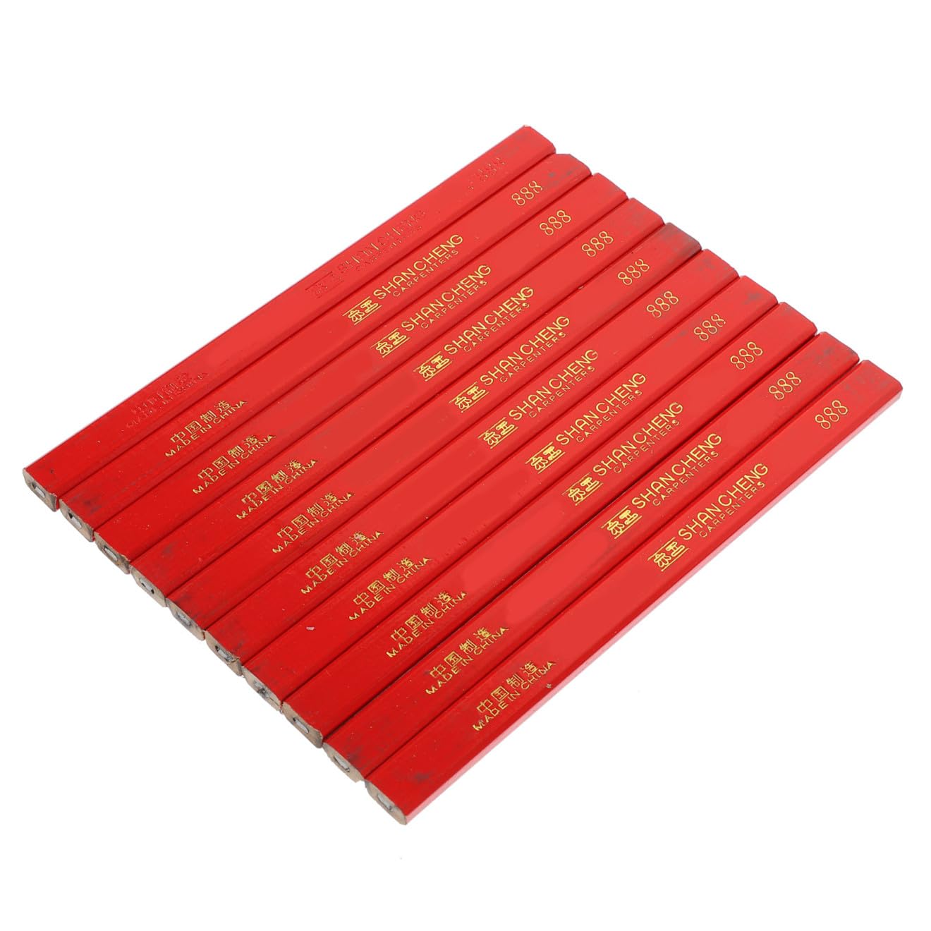 72 Crayons Octogonaux Plats Travail du Bois, Crayons de Charpentier Noirs à Mine Dure, 72 Pièces pour Marquage Chantier, Outil Professionnel pour Menuiserie