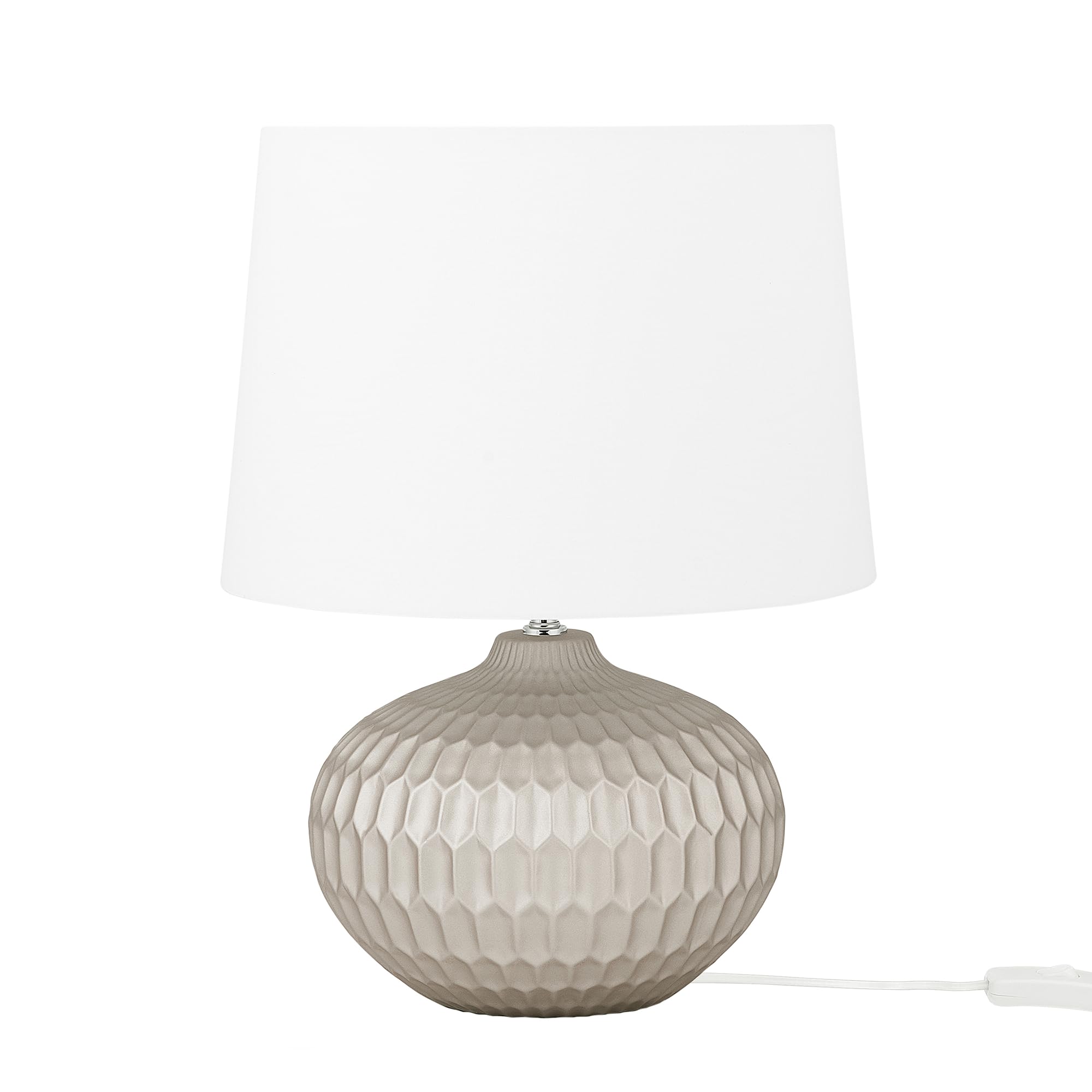 Beliani Glamouröse Tischlampe Polyester/Keramik gold Pirita