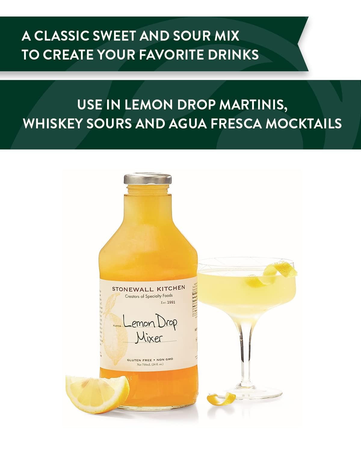 Lemon Drop Drink Mixer von Stonewall Kitchen (710 ml) - zum Verfeinern von leckeren Cocktails