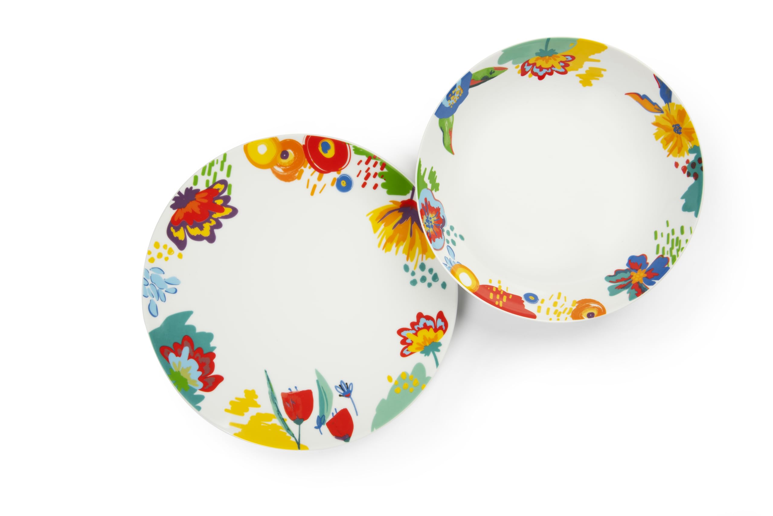 Excelsa Saint Tropez Ervizio talerz 12-częściowy, porcelana, kolorowa dekoracja, dla 6 osób