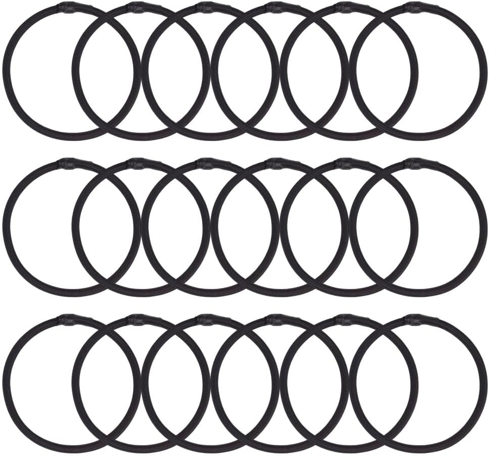 MAYJOYDIY 18 Pcs Trampoline Bungee Cords 5.1 inch Replacement Elastic Rope High Jump Bungee Cord Heavy-Duty Elastic Trampoline Ropes for Tarp Canopy Exercise Fitness, Black