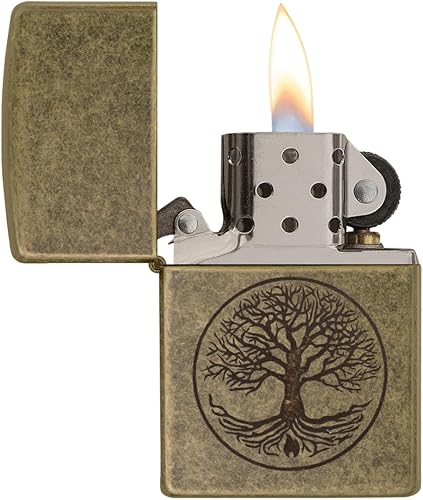 Miniatura 5 de Zippo Mechero de latón envejecido árbol de la vida eterna
