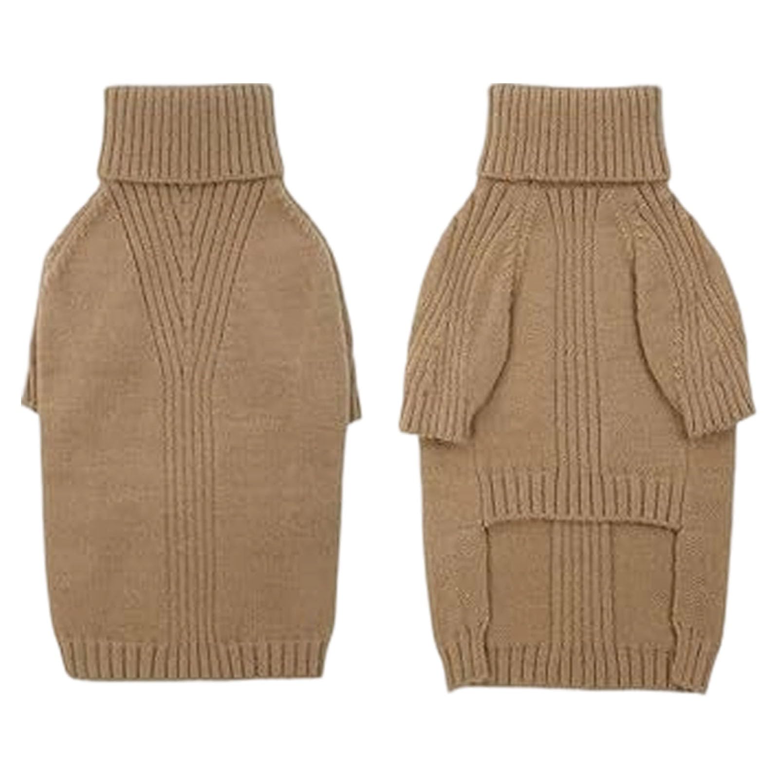 Hundepullover, Thermostrick, Großer Hundepullover, Hundepullover Mit Rollkragen, Hundesweatshirt Für Extra Große Hunde,Elastisch Hundmantel, Kaltes Wetter Hundebekleidung (Khaki, S)