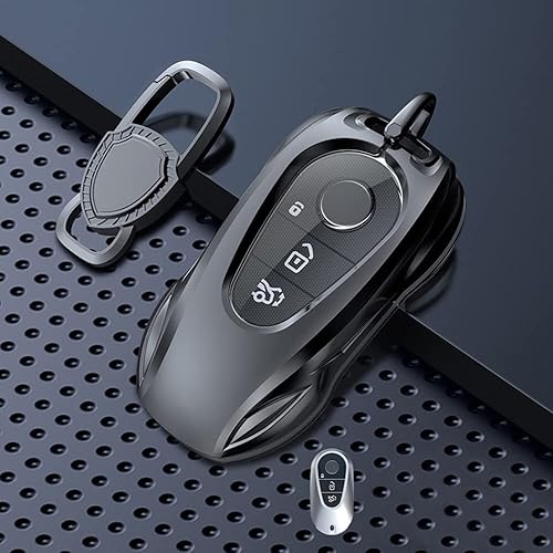 Miniatura 3 de Funda de metal de aleación de zinc compatible con Mercedes Benz Clase S Clase SL Clase C C300 W206 W223 R232 2022 Protector de llave inteligente