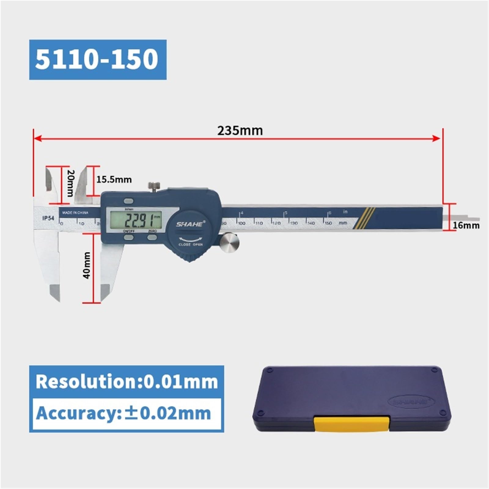 IP54 Cyfrowy kalibrator elektroniczny miernik linijka cyfrowy suwmiarka cyfrowa kalibrator kalibratory(5000-150)