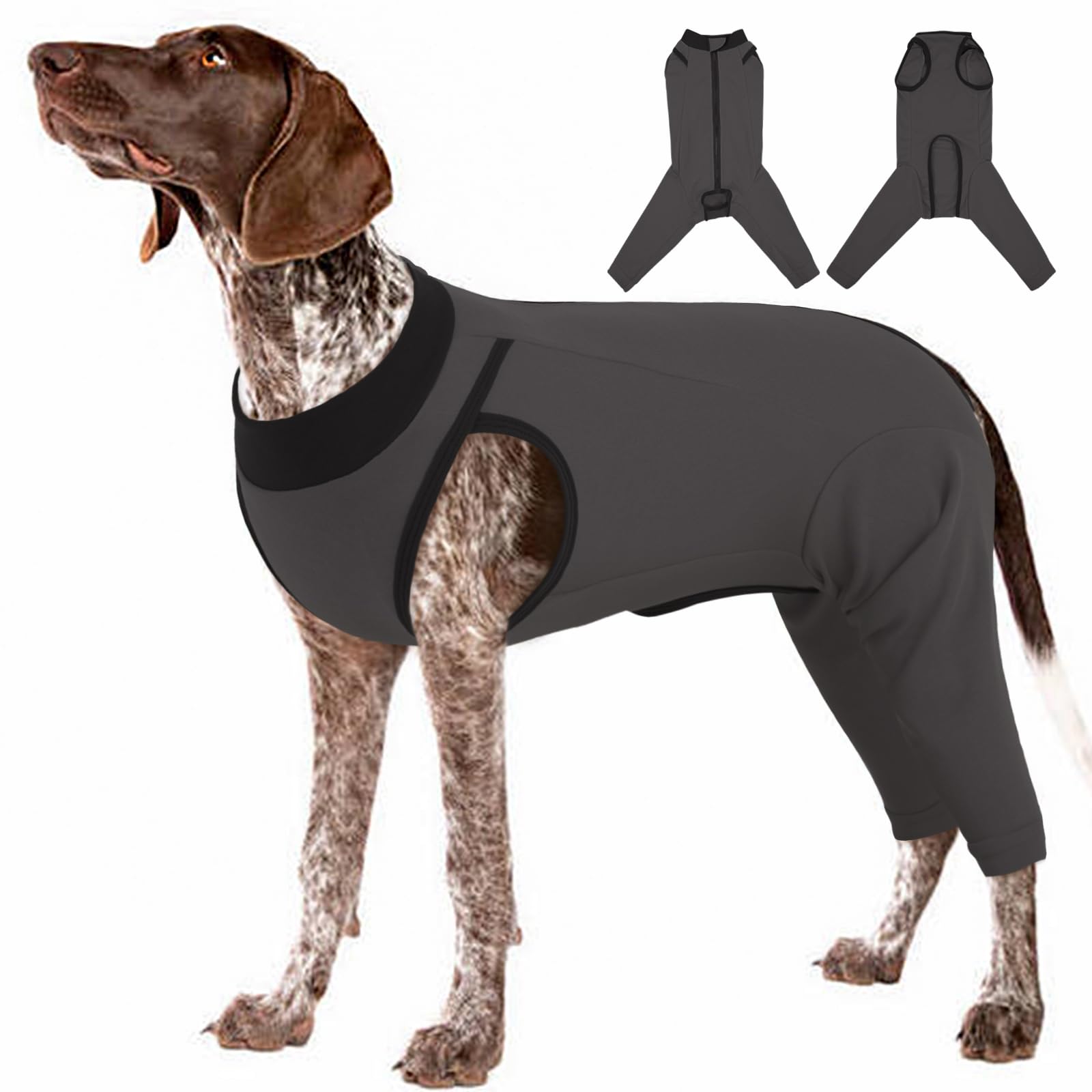 Lelepet Recovery Suit for Dogs After Surgery, Rear Leg Protective Suit for Hip Recovery, Breathable Dog Onesie Alternative to Cone Collar, Dog Hind Limb Sleeve for Wound Healing, Grey 3XL