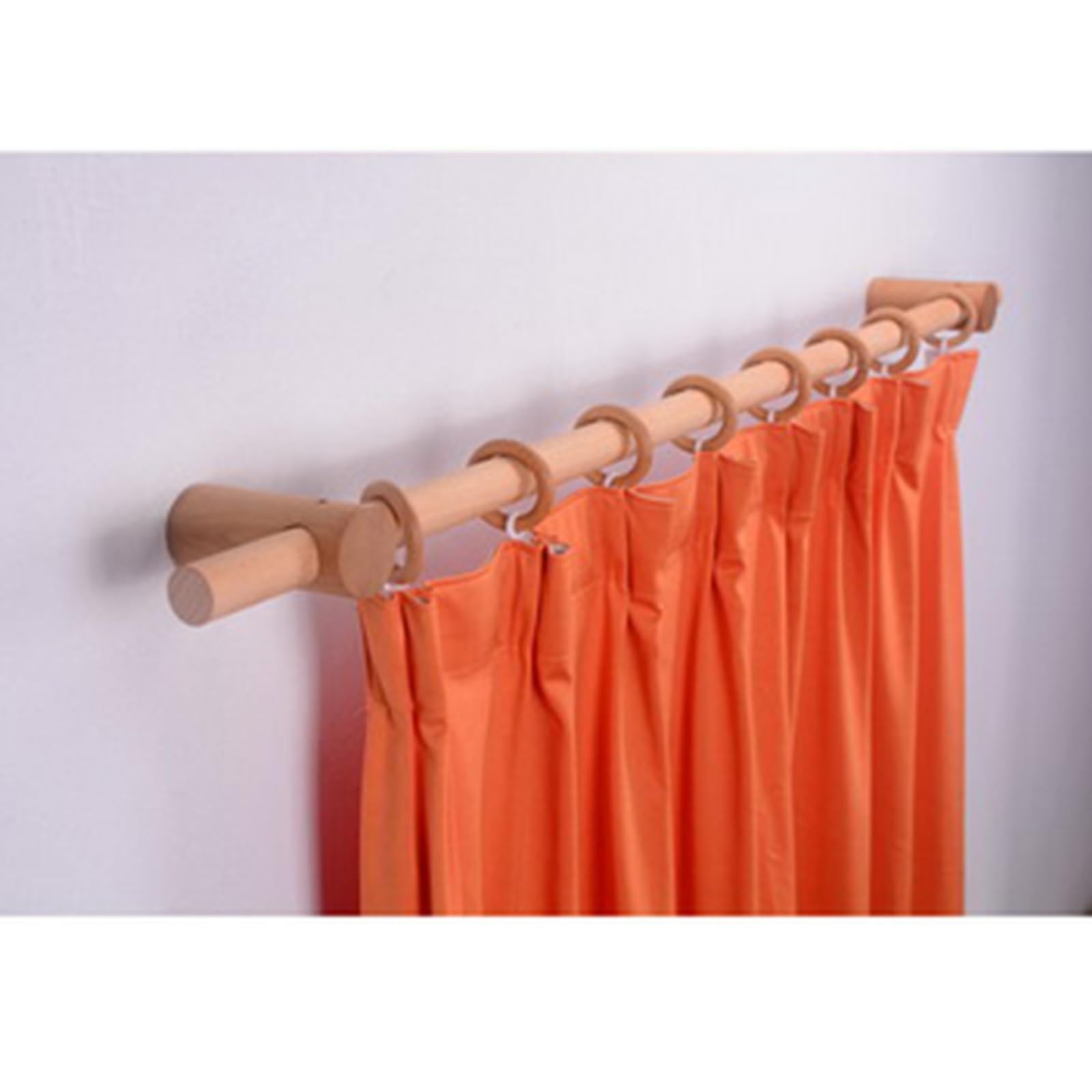 Bastone per tende in legno massello, 250 cm, design romano con installazione perforata e staffe in legno, elegante asta singola per decorazione domestica