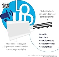 Vista 3 de Deke Home - Paquete de 2 cencerros de acero de 10 pulgadas con mango, generadores de ruido fuerte para fútbol americano, deportes, fiestas