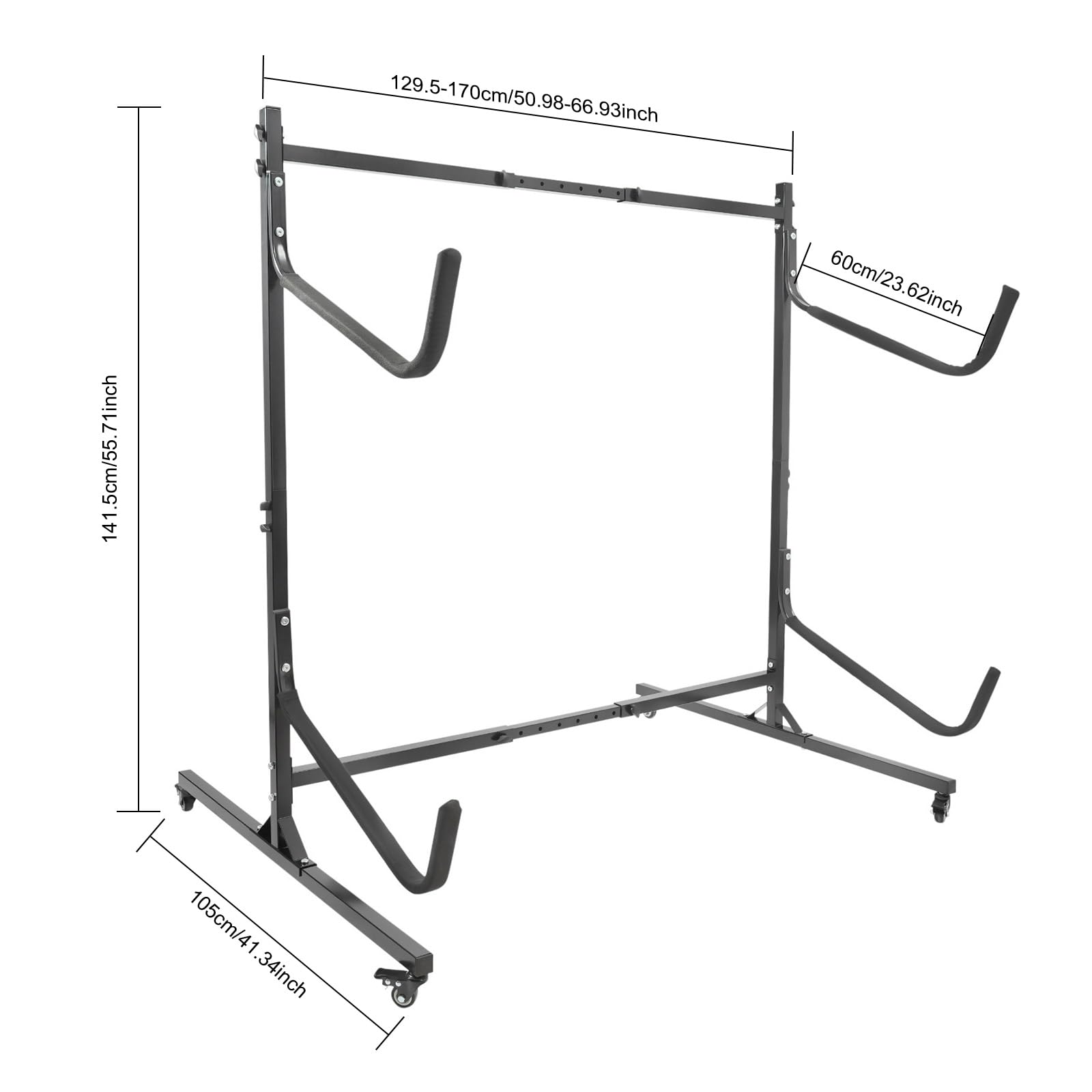 Ongniong Free Standing Kayak Rack for 2, 51-67
