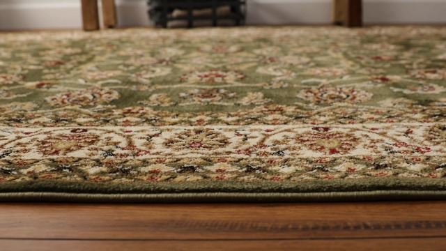 Tapete decorativo rectangular verde 3'11'' x 5'3'' miniatura 7