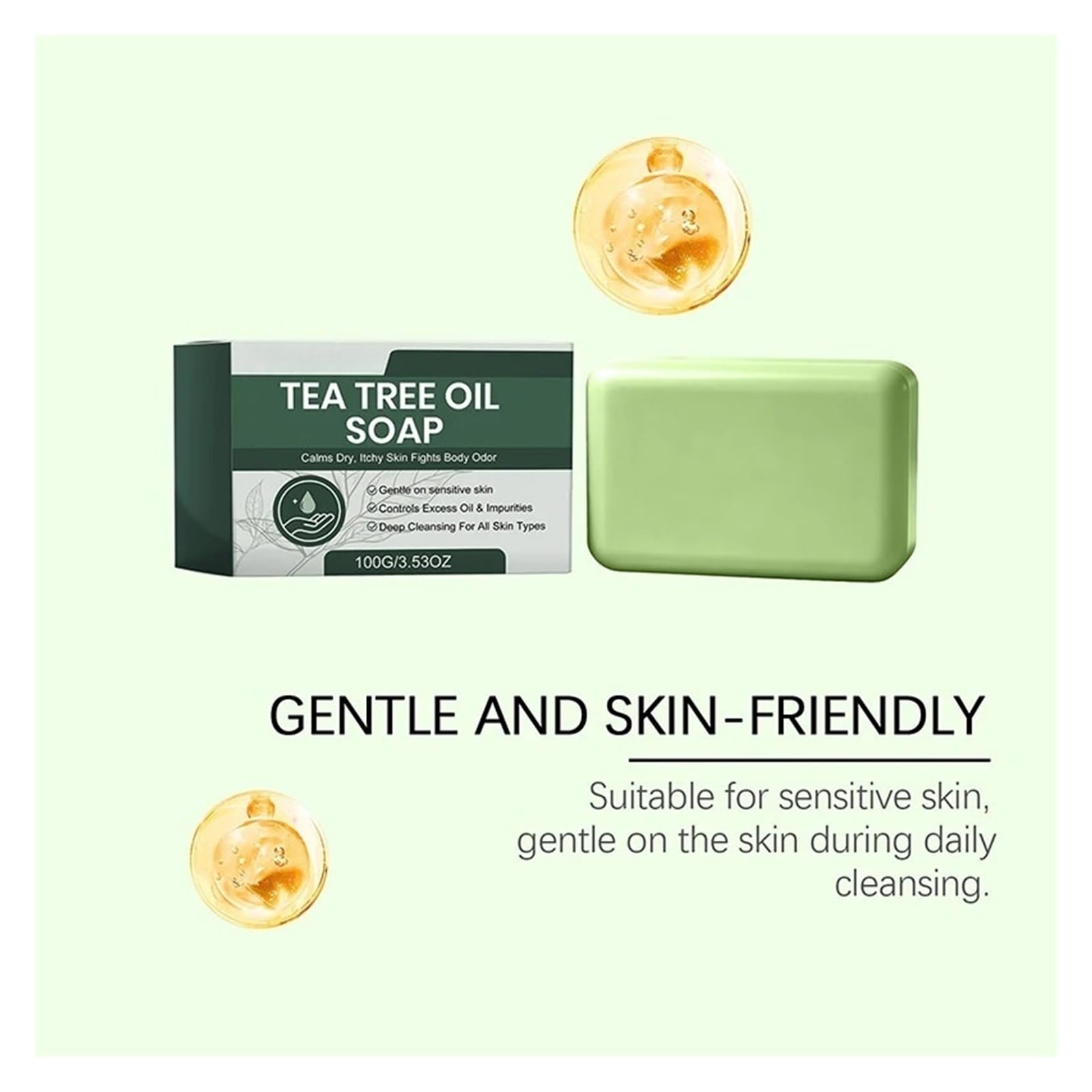Teebaumseife Handgemachte Teebaumölseife, natürlicher Pflanzenextrakt | [](Soap 2PCS)