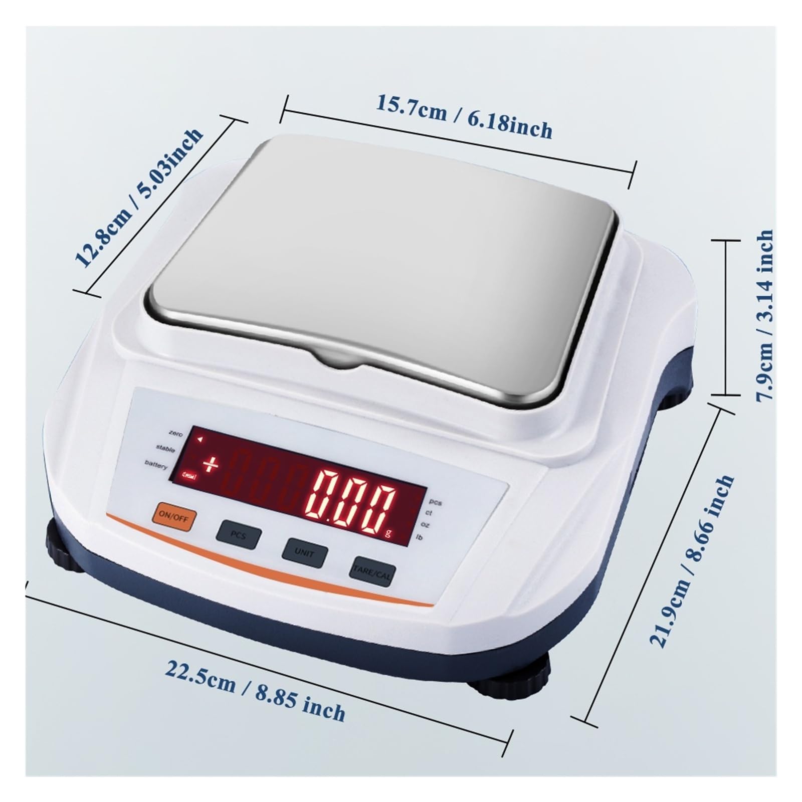 Contador de laboratorio a escala de gramo, balanza analítica Digital de 0,01g con pesaje for laboratorio de cocina Función múltiple(2000g 0.01g)
