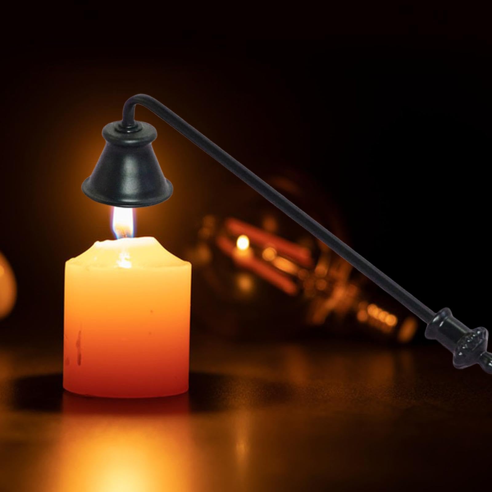 Qianly 9inch Candle Wick Trimmer with Long Handle Multipurpose Metal Accessory Wick Extinguish Cover, Black