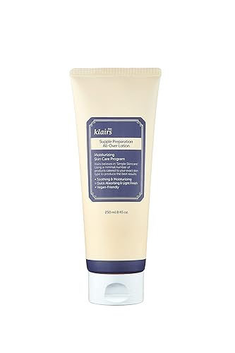 DearKlairs  Supple Preparation Loción completa, hidratante facial y corporal diario, para pieles sensibles, sin aceite esencial, sin fragancia