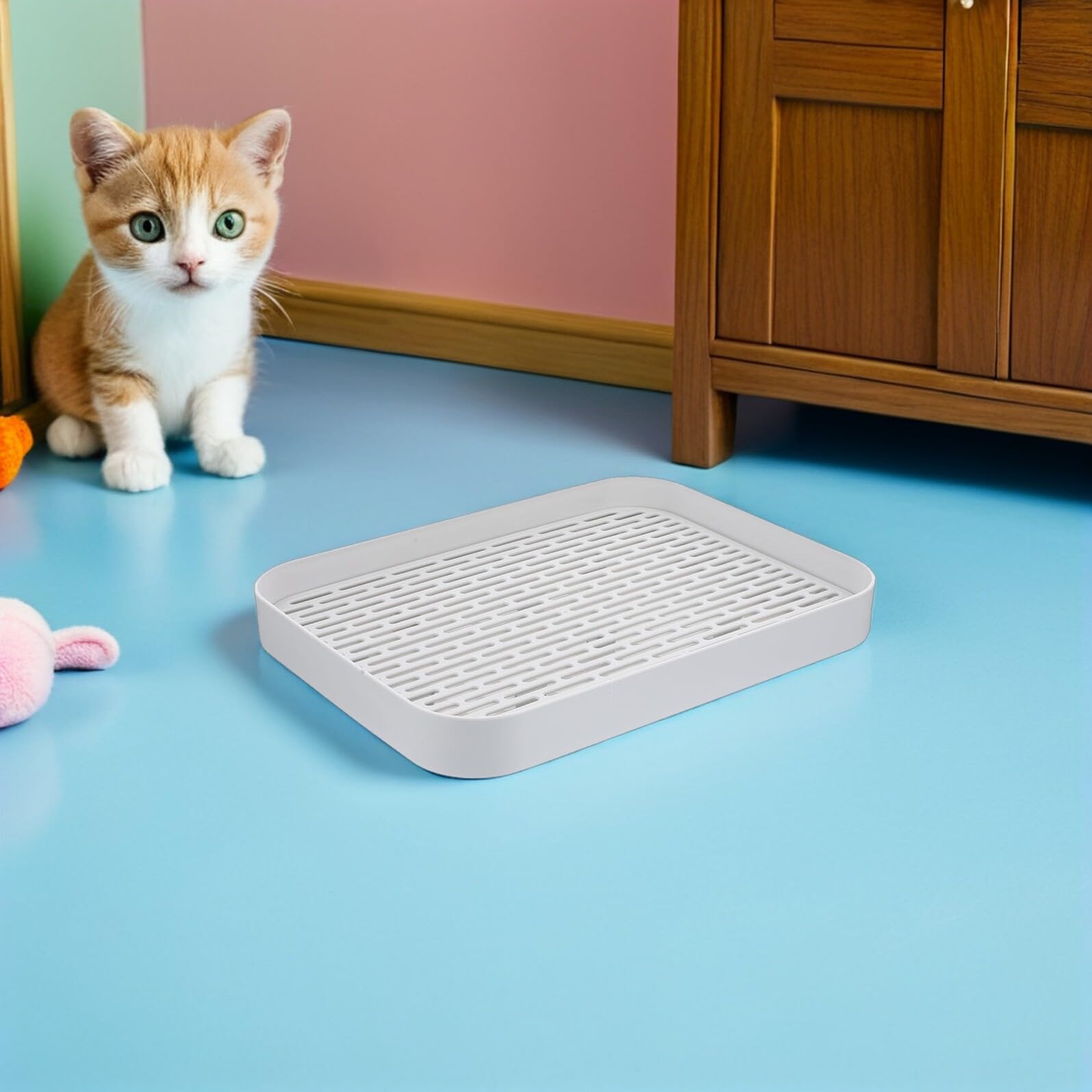 Lettiera per Conigli in Plastica 2 Pezzi Vassoio Toilette per Piccoli Animali Domestici Bagno Igienico per Porcellini d'India Criceti e Furetti Accessorio per Gabbie Facile da